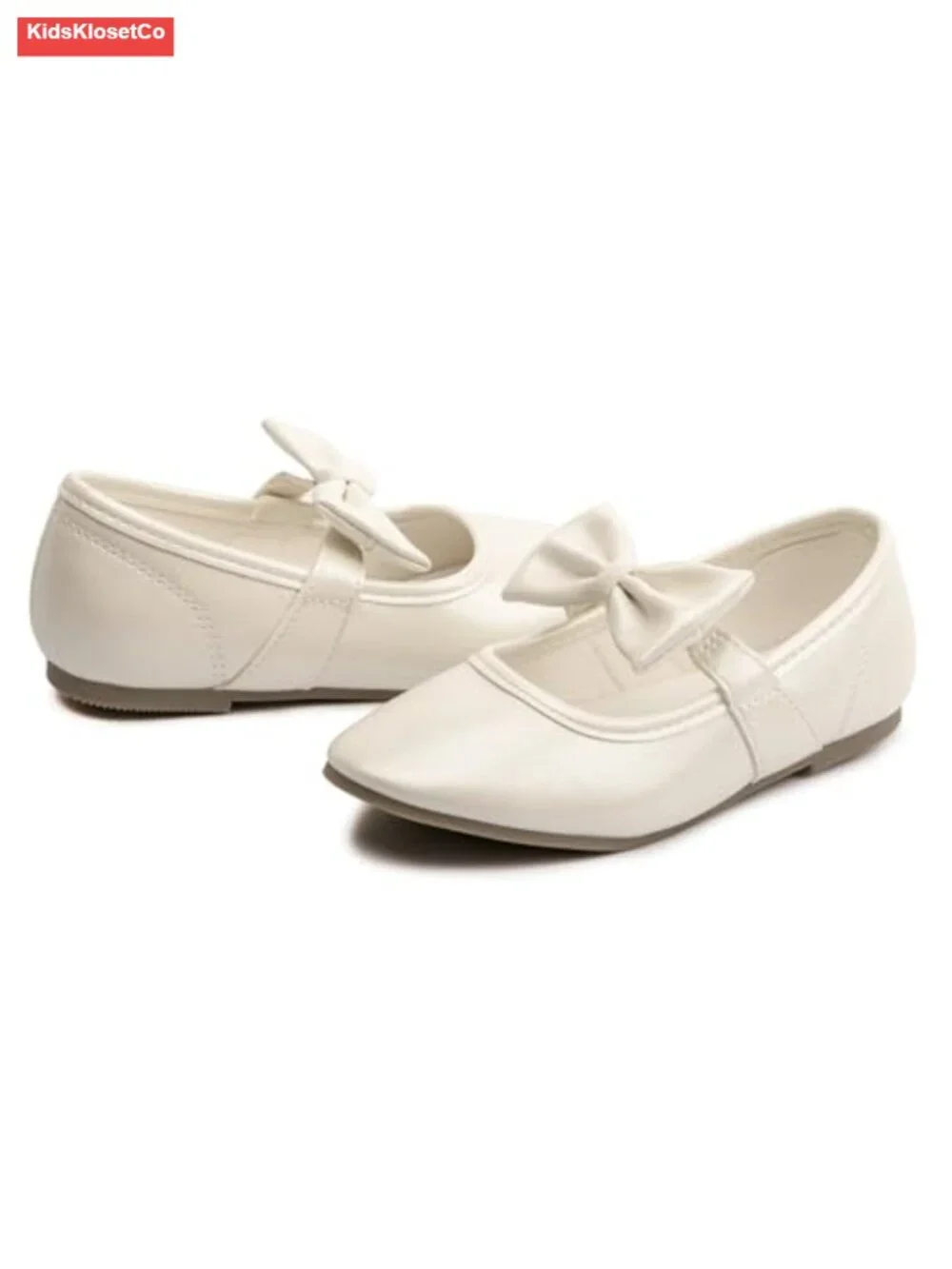 Mary Jane Flats for Girls - Ballet Shoes with Bow, Elastic Strap, Anti-Slip Sole